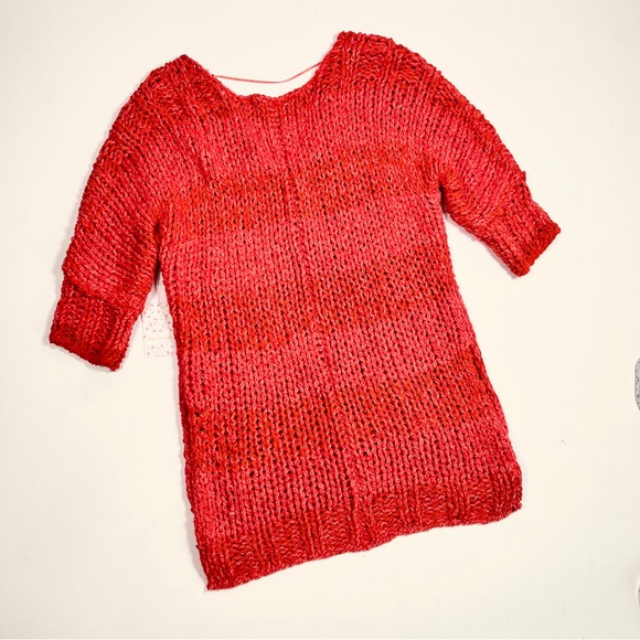 SALE! NEW! FREE PEOPLE large chunky knit sweater tunic top - Picture 7 of 12